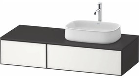 DURAVIT Zencha závesná skrinka pod umývadlo na dosku (umývadlo vpravo), 2 zásuvky, 1300 x 550 x 281 mm, biela/grafit super matná, ZE4817064800000