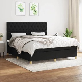 Posteľný rám boxspring s matracom čierny 160x200 cm látka 3142587