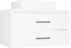 Závěsná skříňka s deskou a umyvadlem Nel 2S 80 cm bílá