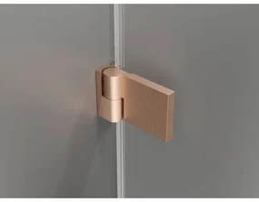 Mexen Lunar-B Duo výklopný sprchový kút 85 x 80 cm, číre sklo, medená matná, 832-085L-080P-65-00