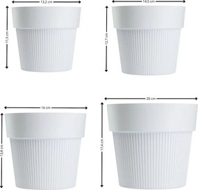 Sada 4 ks květináčů Silva Line bílá