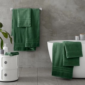 Tmavozelené froté bavlnené uteráky v súprave 2 ks 30x30 cm Zero Twist – Catherine Lansfield