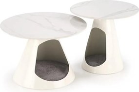 Konferenčný stolík Osario biela mramor/biela