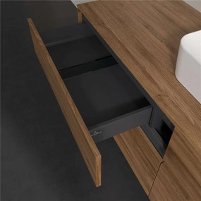 VILLEROY &amp; BOCH Collaro závesná skrinka pod umývadlo na dosku (umývadlo v strede), 4 zásuvky, 1600 x 500 x 548 mm, Oak Kansas, C10400RH