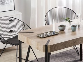 Jedálenský stôl 130 x 80 cm svetlé drevo s čiernou CAMBELL Beliani