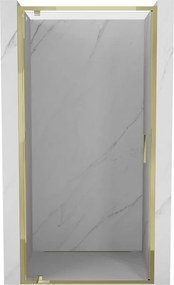Mexen Exo, výklopné sprchové dvere 60 cm, číre sklo, zlatá, 8181-060-000-50-00