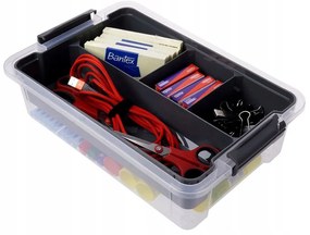 Organizér, úložný box 2v1, multifunkčný, sivý STORMAX - 6l, 35 x 23 x 11 cm