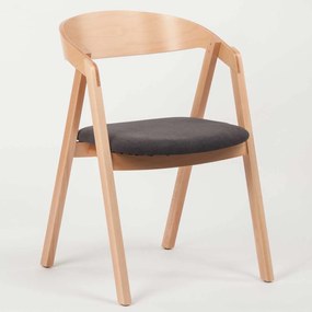 Stima stolička GURU buk s čalúneným sedákom Vyberte odtieň ->: Tmavo hnedá, Vyberte látku ->: LUX Jeans 33