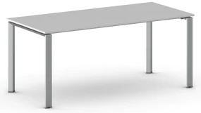 Rokovací kancelársky stôl PRIMO INFINITY, 180x90 cm, sivostrieborná podnož, sivá