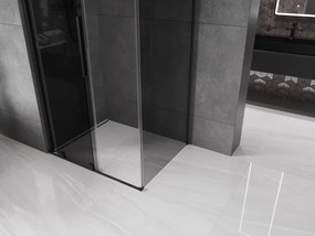 Mexen Velar, sprchový kút s posuvnými dverami 90 x 100 cm, 8mm šedé sklo, čierna matná, 871-090-100-41-70