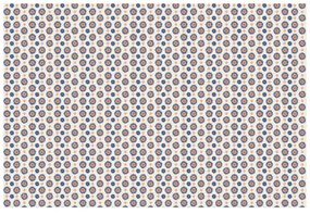 Samolepiaca tapeta oranžovo-modré kvetinové kruhy