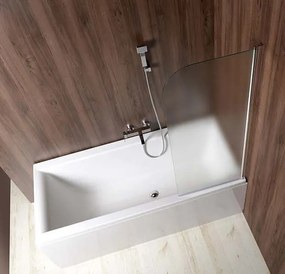 Aqualine Aqualine, VILMA vaňová zástena 600x1400 mm, chrom, pravá, brick sklo, AQ6018P