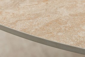 Oválny keramický jedálenský stôl Tavorian 220 cm travertín / šampanský