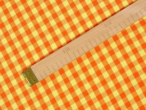 Biante Bavlnený oválny obrus Olivia OL-006 Oranžovo-žltá kocka malá 140x180 cm