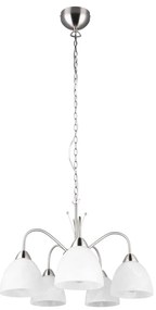 Závesné svietidlo so skleneným tienidlom v bielo-striebornej farbe ø 55 cm Dobby – Trio