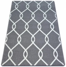 Koberec SKETCH F934 Sivo / Biely trellis