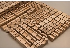 EkoToys - Drevené kocky prírodné 220 ks