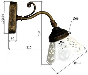Sapho Sapho, BARI svietidlo E14, 40W, 230V, keramické tienitko, bronz, MC811