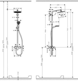 Hansgrohe Crometta S, Showerpipe 240 1jet s pákovou batériou, chróm, HAN-27269000