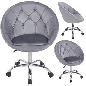 Zamatové kancelárske kreslo RUNDO ružová