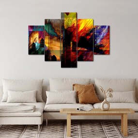 Obraz - Farebná abstrakcia mesta (150x105 cm)