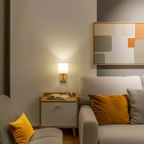 Brilagi - Nástenná lampa NUBILA WOOD 1xE27/25W/230V dub/biela