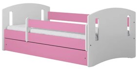 Kocot kids Detská posteľ Classic II ružová, varianta 80x140, se šuplíky, s matrací