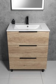 Sapho Sapho, CIRASA umývadlová skrinka 69,8x75x46cm, 3x zásuvka, biela lesk, CR731-3030