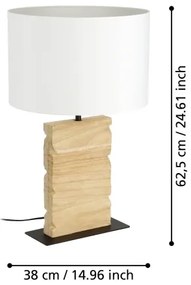 Eglo 39917 - Stolná lampa CONTESSORE 1xE27/40W/230V 62,5 cm hnedá