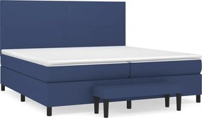 vidaXL Kontinentálna posteľ s matracom, modrá, tkanina 200 x 200 cm