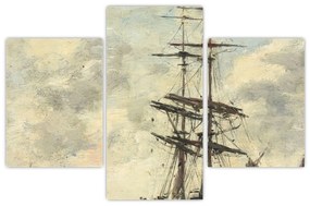 Obraz - Eugène Boudin, Ship on the Touques, reprodukcia (90x60 cm)
