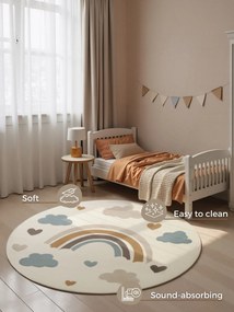 Hanse Home, Detský koberec Adventures 106418 Cream Multicolor kruh, 160x160 (priemer) kruh, viacfarebná, detská izba