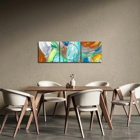 Obraz - Farebná abstrakcia (s hodinami) (90x30 cm)