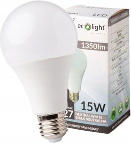 ECOLIGHT LED žiarovka - E27 - 15W - 1350Lm - neutrálna biela 4000K 230V