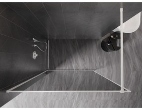 Mexen Kioto-F, sprchová zástena s rámom 70 x 202 cm, 8 mm šedé sklo, biely profil, 800-070-104-20-40
