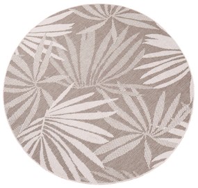 Dekorstudio Obojstranný okrúhly koberec na terasu DuoRug 5771 - béžový Priemer koberca: 120cm