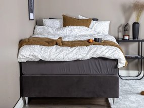Furudal 120 boxspring posteľ sivý zamat čelo Sarna