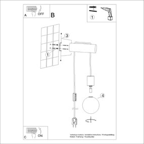Sollux Lighting Nástenné svietidlo Nimbi, 1x biele sklenené tienidlo, drevo