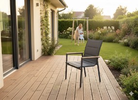 POLYWOOD HLINÍKOVÁ ZÁHRADNÁ STOLIČKA 64 x 55 x 91 CM TMAVOŠEDÁ