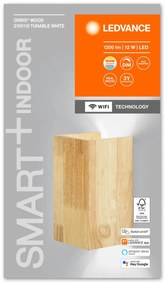 LEDVANCE SMART+ WiFi Orbis Wall Wood, 21 x 11 cm