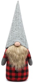 Vianočný škriatok 055 - 30 cm červeno-šedý