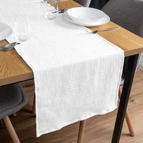 Biante Mušelínový behúň na stôl MSN-010 Snehovo biely 45x140 cm