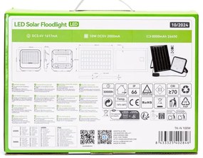 Aigostar - LED Stmievateľný solárny reflektor LED/100W/3,4V IP66 + DO
