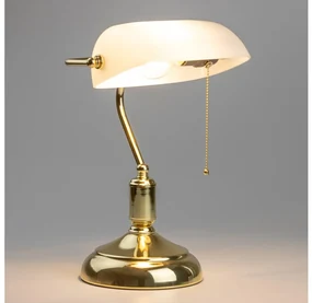 Brilagi - Stolová lampa BANK OFFICE 1xE27/60W/230V zlatá/biela BG2381