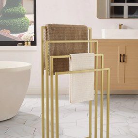 Stojan na uteráky 4 - ramenný zlatý