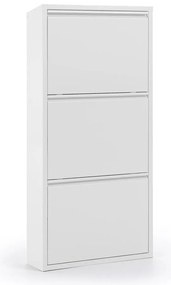 Biela kovová výklopná skrinka na topánky 50x103x15 cm Ode – Kave Home