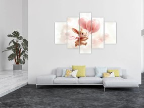 Obraz - Zajačik s balónikmi (150x105 cm)