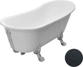 Besco Akrylátová voľne stojaca vaňa Olaya Glam G 160x68 s prepadom BESCO-Typ výpuste: Click-Clack s prepadom, chróm, BESCO-Nôžky: Biela