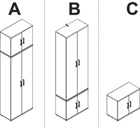 Skriňový nástavec Nitro 70 cm, dub sonoma
