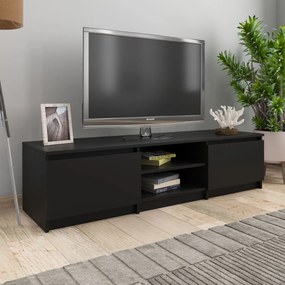 TV skrinka, čierna 140x40x35,5 cm, drevotrieska